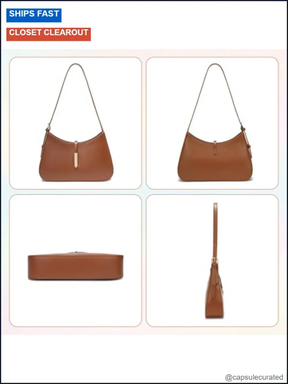 Women's Vegan Leather Hobo Shoulder Bag Adjustable Crossbody Purse
